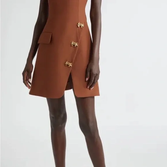 Oscar de la renta Elegant Brown Sleeveless Dress - Picture 4 of 5